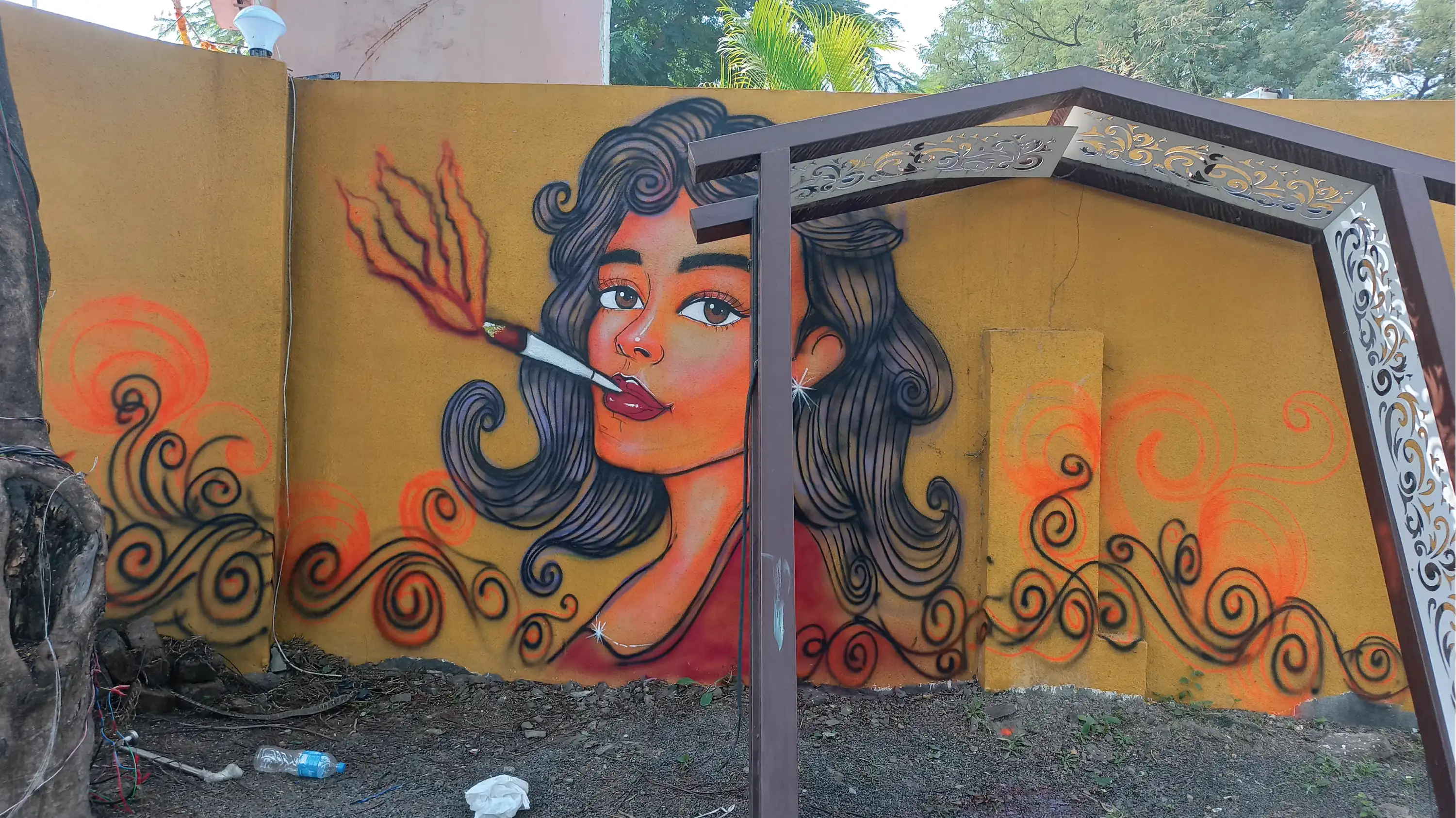 Wall Mural — Girl with Fire